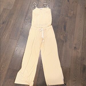 P.J. Salvage Light Yellow Striped pajama set